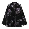 Jaqueta de Veludo Bordada com Lantejoulas Estilo Chinês Outono e Inverno Novo Estilo Casaco de Algodão Espesso com Flores Coloridas Elegantes Mx010