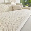 Almofada de sofá de lã para comércio exterior, modelo novo 2026, estilo simples, fileira reta, manta antiderrapante para sofá, almofada de assento tridimensional de pelo curto