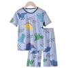 Ropa de Casa de Manga Corta para Niños Trajes para Niñas Algodón Camiseta de Manga Corta para Niños Shorts Conjunto de Dos Piezas Bebé Verano Aire Acondicionado