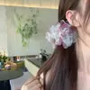 Pinza de Pelo de Malla con Flor Estéreo de Primavera y Verano Nueva Versátil Pinza de Tiburón para el Cabello Accesorios para el Cabello Frescos y Dulces de Gama Alta