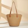 Bolso grande de paja para mujer, bolso de verano para playa, bolso de hombro tejido de gran capacidad, bolso de paja de ratán, cesta para verduras, cubo