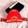 Sombrero de Primer Estudiante Bebé Nuevo Atrapado Semana Festivo Sombrero Rojo Sombrero Luna Llena Bebé Cien Días Sombrero Rojo Estilo Chino Sombrero de Primer Estudiante