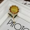 Nuevo Broche de Girasol Accesorios Moda Galaxia Esmalte Diamante Completo Pin de Girasol Mujeres Aleación Corsage