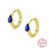 Aretes de Aro de Plata Esterlina S925 Estilo Ins Coloridos Gota de Agua Aretes Europeos y Americanos de Moda de Venta Caliente Aretes para Mujer con Incrustaciones de Diamantes