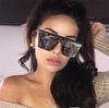 Gafas de sol de una pieza de tendencia europea y americana 2020 para hombres y mujeres, gafas de sol vintage con diseño de uñas de arroz, gafas de sol cuadradas de moda con borde cruzado