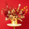 Balde Festivo de Abraço Vermelho Celebração de Ano Novo Balde de Frutas da Sorte Abertura Decoração de Casamento Presente Véspera de Ano Novo Materiais de Flores
