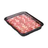 Caja transparente desechable para lonchas de carne caja transparente para lonchas de carne fondo negro grado alimenticio para mascotas rollo de carne de res y cordero caja de plástico de alta transparencia
