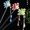 Horquilla de Flor Tricolor Estilo Antiguo, Nuevo Estilo Chino, Sensación de Alta Gama, Uso Diario con Hanfu y Cheongsam, Venta al por Mayor de Accesorios para el Cabello
