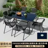 Mesas y Sillas de Exterior con Sombrillas, Sillas de Ratán, Sillas de Acero al Carbono para Exterior, Juego de Mesa de Café de Ocio para Balcón al Aire Libre, Mesas y Sillas para Jardín y Terraza