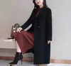 Novo Casaco de Lã Médio com Dragão e Fênix Outono/Inverno 2026 Slim Fit Disfarça Barriga Casual Elegante Casaco de Lã para Mulheres