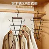Perchero de madera maciza y hierro en forma de V, engrosado para uso doméstico, gancho para secar ropa, tendedero, almacenamiento para estudiantes de dormitorio, venta al por mayor