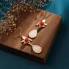 Pendientes Chinos Estilo Palacio Hanfu, Pendientes de Jade Hetian Estilo Retro Chino, Pendientes Verdes Yang Dinastía Song, Pendientes de Borla Cheongsam