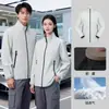 Capa única delgada de alta gama con logo personalizado para ropa de trabajo, ropa exterior para grupo de tienda 4S para hombres, cortavientos para oficina corporativa