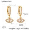 Pendientes Xinyixinxin Estilo Lujo Accesible Europeo y Americano Ojo del Diablo Chapado en Oro Real de 18 Quilates Acero Inoxidable Incrustado Pendientes de Circonita Pendientes