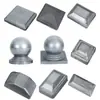 Tapa Final de Tubo Cuadrado de Hierro Tapa de Barandilla Estampado Sellado Tapa de Poste Tapa Superior Barrera Tapa de Bola para Tubo Redondo Acero Zinc Cabeza de Columna Decorativa