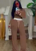 3158 Conjunto de Calça e Blusa Casual Street Style Europeu e Americano para Mulheres, Gola Redonda, Manga Longa, Canelado, Color Block, Conjunto de Duas Peças