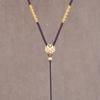 Colgante de Buda Dorado Cordón Colgante de Oro Collar Ajustable Tejido a Mano Colgante con Cuerda Colgante de Jade Jade Pei Cuerda para Colgar al Cuello para Hombres y Mujeres