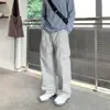 Pantalones de trabajo grises de fábrica, deconstruidos, multibolsillos para hombre, otoño 2026, retro, holgados, pierna ancha, versátiles, casuales