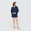 Novo conjunto de pijama de manga longa com shorts em jacquard liso para mulheres, roupa de casa para primavera e verão, confortável e pode ser usado fora TZ4213