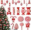 12 Peças Pingente de Madeira de Natal Doce Vermelho Árvore de Natal Decoração de Casa Festa Decoração de Feriado Fabricantes Atacado