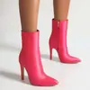Botas Martin versátiles de comercio exterior para otoño e invierno, botas de cuero de corte bajo con punta fina de estilo transfronterizo con suelas de goma, cremallera lateral antideslizante, botas de tacón alto para mujer