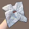 Scrunchie de lenço quadrado atmosférico para mulheres, elástico de cabelo elegante estilo francês, elástico para rabo de cavalo baixo, acessório de cabelo versátil