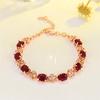 Venta Caliente Pulsera Trébol de Cuatro Hojas Turmalina Roja Rubí Moda Elegante Chapada en Oro Rosa Lujosa Pulsera de Diamantes