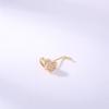 Piercing de nariz dorado en forma de L, anillo de nariz con circonita de corazón a corazón llena de diamantes, joyería al por mayor para piercing de nariz transfronterizo, anillo de nariz 20G