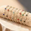 Pulseras de Cristal con Incrustaciones de Diamantes de Colores Transfronterizas Europeas y Americanas, Pulseras Coloridas de Circonita Simples y Versátiles, Joyería de Alta Gama de Nicho
