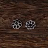 37 cuentas espaciadoras de flor de plata estilo Tíbet DIY pulsera de cuentas budistas accesorio vintage componente de cuenta de flor hueca