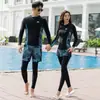Traje de mergulho coreano maiô feminino com protetor solar dividido calças de manga comprida terno de água-viva secagem rápida emagrecimento terno de surfista maiô de mergulho