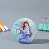 Espejo pequeño de hojalata de dibujos animados al por mayor de fábrica, mini espejo de maquillaje para niña, espejo portátil con bolsillo