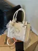 Bolso de mano pequeño exquisito transfronterizo para mujer 2026 nuevo bolso de hombro con patrón tejido para el trabajo y los desplazamientos bolso cruzado tipo cubo