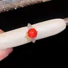 Anillo redondo de flor de circón, anillo de estilo dulce de verano dopamina, joyería de diseño nicho