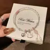 Pulsera de Plata con Forma de Flor para Mujer, Pulsera de Aleación con Diseño Kittyhellos, Regalo de Estilo Juvenil para Novia