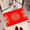 Felpudo Rojo Festivo para Bodas Alfombra de Terciopelo de Cristal Hogar Chino de Bodas Felpudo Absorbente para Pies Felpudo para el Suelo del Vestíbulo