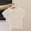 Camiseta de Verano Nueva para Niñas, Estilo Coreano, Manga Corta, Top Versátil y a la Moda para Bebés Niñas, Ropa Infantil, Moda Infantil de Tendencia