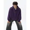 Chaqueta estilo americano, con estampado de letras, lavado a la arena, hombros caídos, moderna, sudadera con capucha bordada de peso pesado, sudadera con capucha de otoño para hombre