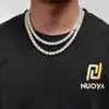 Colar de hip hop europeu e americano 7mm flip fivela zircon rock cadeia de açúcar transfronteiriça colar masculino jóias nicho de alto sentido