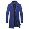 Abrigo de lana de invierno de comercio exterior 2023, abrigo de moda sencillo de longitud media, ajustado, informal, cortavientos para hombre