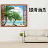 Adesivos de Parede Estéreo 3D Adesivos de Pintura de Paisagem Autoadesivos Sala de Estar Quarto Parede de Fundo Decoração Janela Falsa Mural de Paisagem