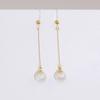 Pendientes nuevos de Corea del Sur para mujer, elegantes y combinables, con perlas sencillas, largos y adelgazantes, venta al por mayor