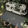 Esterilla de picnic geométrica tejida con tubo de PP para playa, en stock, transfronteriza, portátil, a prueba de humedad, para RV, de ocio y creativa, para salidas al aire libre en primavera