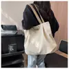 Bolsa de lona, estilo coreano, diseño casual y relajado, gran capacidad, bolso de hombro de moda para mujer, bolsa tote simple y versátil