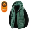 Chaleco con Capucha Ropa de Trabajo para Hombre Multibolsillos Chaqueta de Algodón Rellena de Plumón Otoño e Invierno Marca de Moda Chaleco sin Mangas de Algodón Chaqueta Acolchada de Algodón