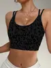 Sutiã Esportivo Transfronteiriço Moderno Europeu e Americano com Estampa de Leopardo para Mulheres com Alças Finas, Secagem Rápida, Acolchoado, Roupa Fitness