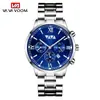Reloj de pulsera de cuarzo de acero inoxidable con esfera grande para hombre, estilo business casual, con calendario, impermeable, venta al por mayor