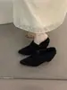 Zapatos de mujer de otoño e invierno, mocasines cálidos de tacón alto con aumento interno de altura, zapatos de algodón Birkenstock estilo bosque vintage con forro de felpa marrón