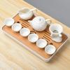 Juego de Té de Porcelana Blanca Kung Fu de Placa de Burbujas Secas Simple para el Hogar Taza con Tapa Juego Completo Plato Plato de Almacenamiento de Agua Taza de Té Mesa de Té Pequeña Mini