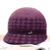 Chapéu de tricô feminino de inverno para mães de meia-idade e idosas, chapéu quente com forro de fleece, chapéu com aba espessa para clima frio